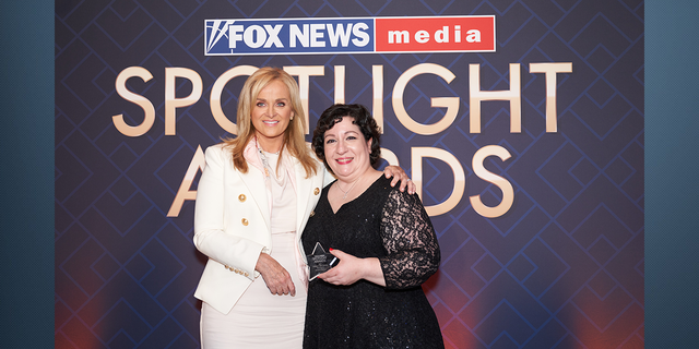 FOX News Media CEO Suzanne Scott and Mina Pertesis, The Five Producer and recipient of the Unsung Hero award