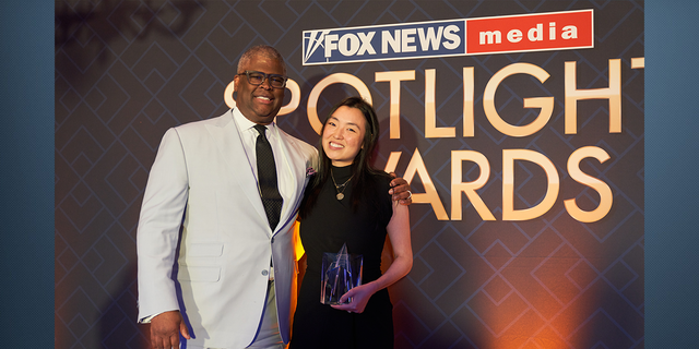 FOX Business Host Charles Payne &amp; Evening Edit Executive Producer Joanna Chow who was awarded the Inclusion Ambassador of the Year.