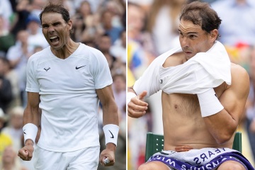 Strapped-up Nadal fights through pain to reach Wimbledon quarters in gritty win