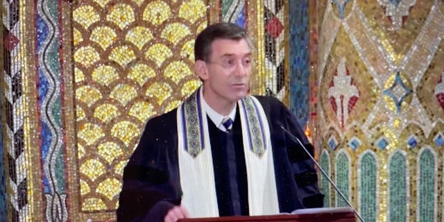 Rabbi Davidson of Temple Emanu-El devoted a portion of a recent Friday service to tell the story of a congregational mission to Ukraine, which he led among members of his temple. 