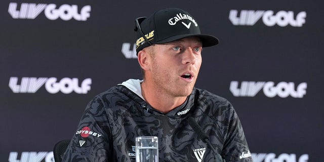 Talor Gooch of The United States talks to the media during a press conference at The Centurion Club on June 7, 2022 in St Albans, England.