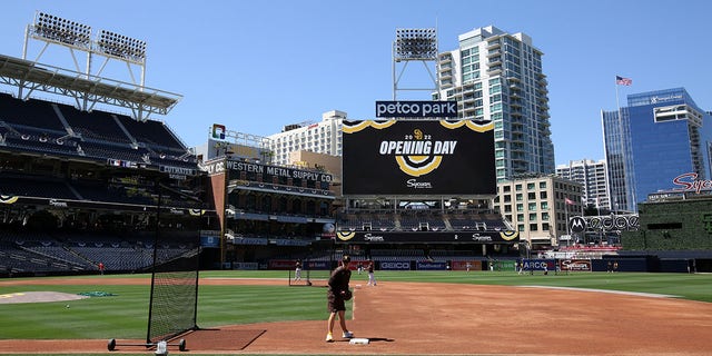 A general view of Opening Day at Petco Park before the game between the Atlanta Braves and the San Diego Padres, April 14, 2022, in San Diego, California.