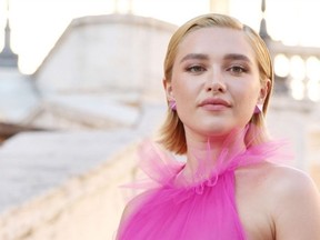 Florence Pugh is pictured at the Valentino Haute Couture 2022 show in Rome.