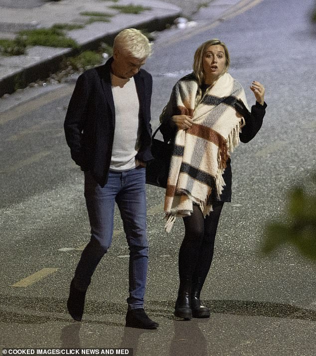 Dressed smartly in a grey jumper, jeans and a black jumper, Schofield (left) appeared to be deep in conversation with his daughter Molly (right) and her boyfriend Will Grieveson as they visited a restaurant near his west London home