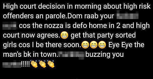 In a foul-mouthed rant on messaging service WhatsApp, the unrepentant murderer – nicknamed ‘Nozza’ by fellow inmates - launched a vile attack on former justice secretary Dominic Raab, who blocked his bid to move to an open prison earlier this year