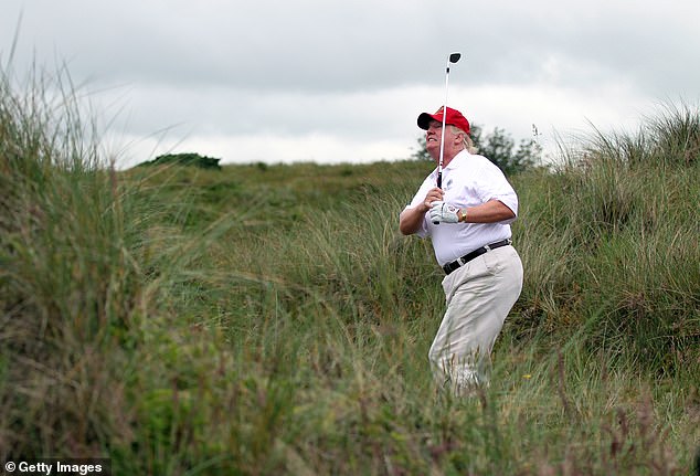 Trump also brought up a battle over a wind farm near his Scottish golf course during the meeting, Haberman writes