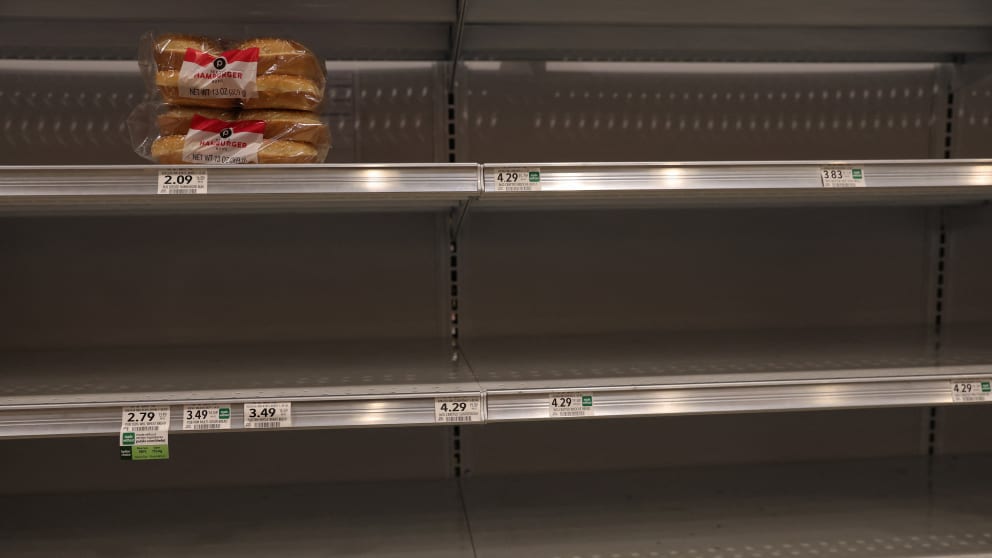 In many places, the supermarket shelves have been emptied, like here in Tampa