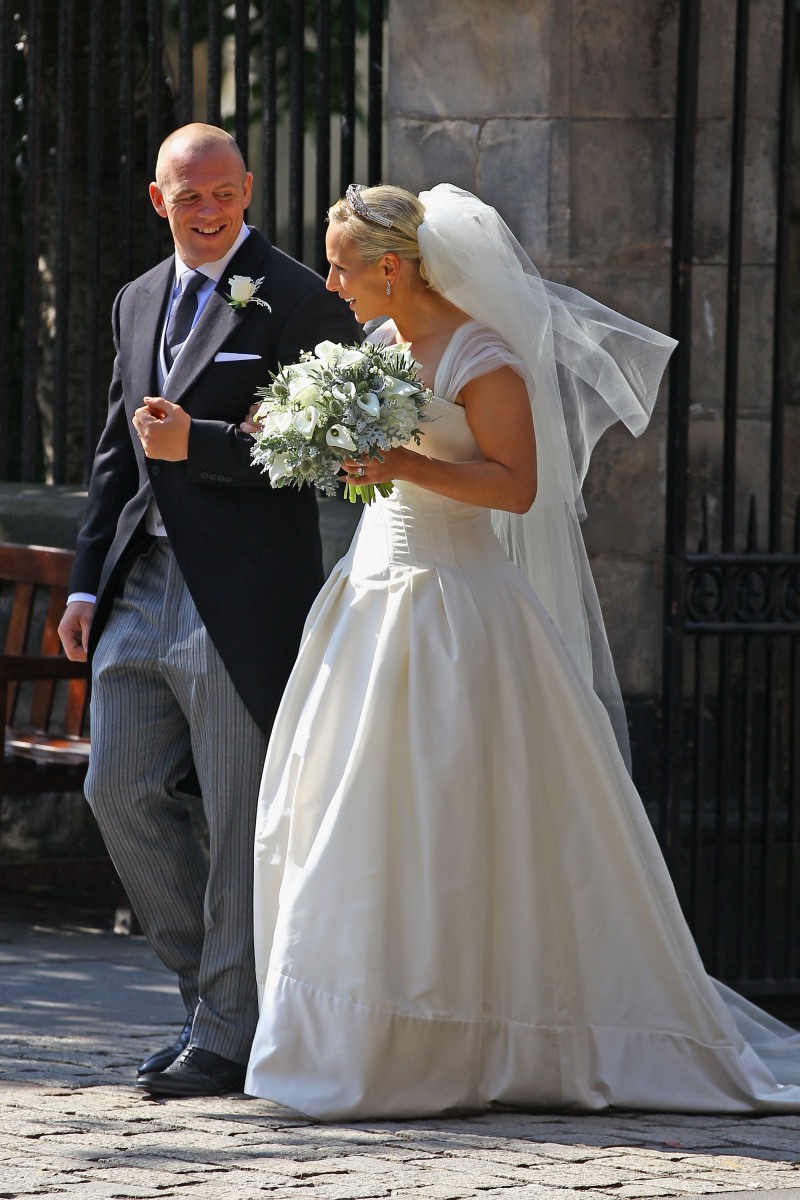 Mike Tindall and Zara depart after their wedding in Scotland