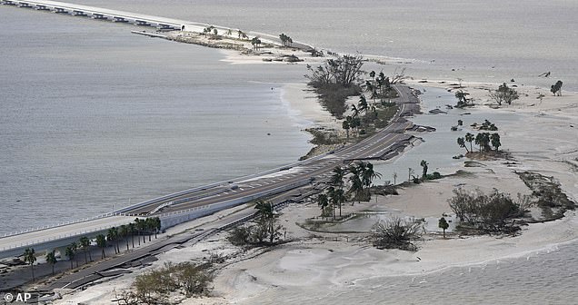 The Sanibel Causeway after Hurricane Ian
