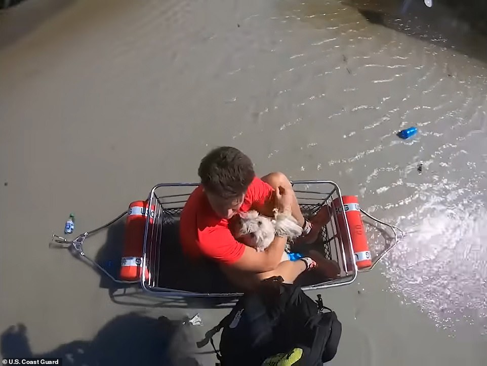 Coast Guard crews have been rescuing people stranded in communities in Florida devastated by Hurricane Ian