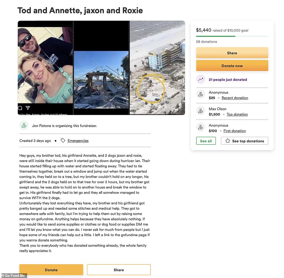 As for the family whose red wooden home was washed away, a GoFundMe page has been set up for them