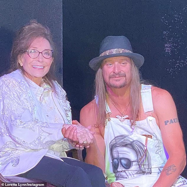 A longtime country music friend: Lynn with musician Kid Rock in August 2020