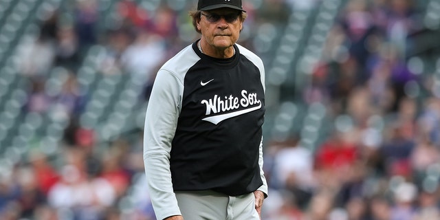 Tony La Russa of the Chicago White Sox looks on during a game against the Minnesota Twins at Target Field in Minneapolis on April 23, 2022.