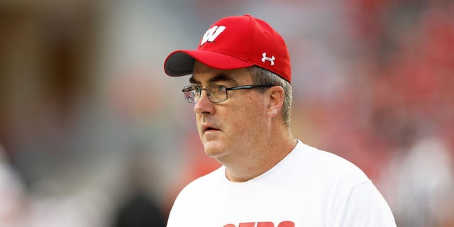 Head coach Paul Chryst of the Wisconsin Badgers before the game against the Illinois State Redbirds at Camp Randall Stadium on September 03, 2022 in Madison, Wisconsin.
