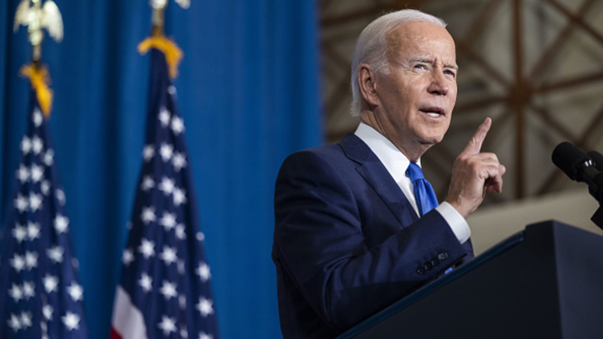 US President Joe Biden speaks at a Democratic National Committee event in Washington, DC, US, on Wednesday, Nov. 2, 2022.