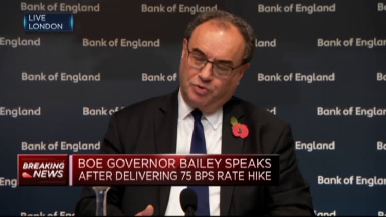 BOE's Bailey: UK economic shocks differ from those in the U.S.
