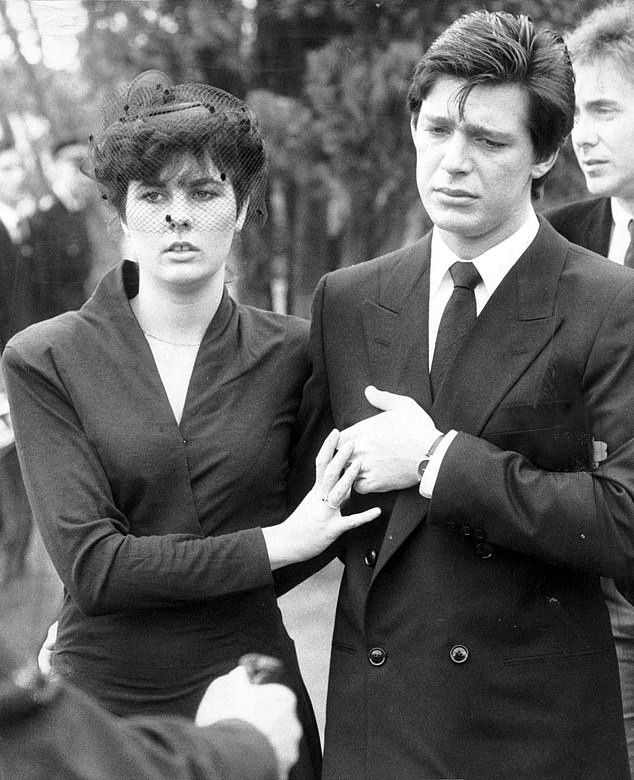 Jeremy Bamber with his girlfriend Julie Mugford at his family's funeral in St. Nicholas Church, Tolleshunt D'Arcy, Essex