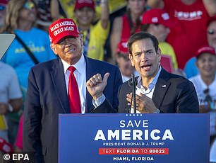Republican Senator Marco Rubio of Florida won re-elelection; he campaigned in Miami with Donald Trump on Sunday