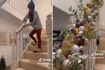 Woman makes Christmas decorations for her stairs & they're easy to remove too