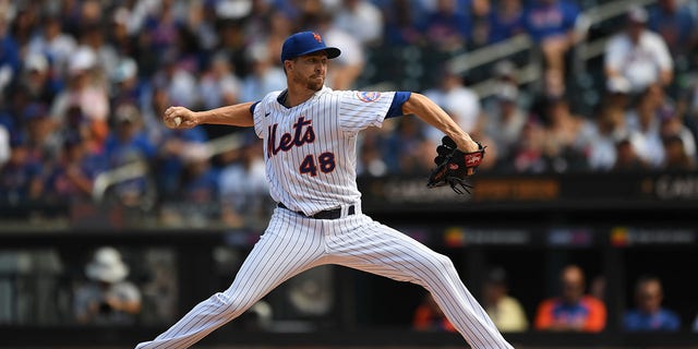 Jacob deGrom, of the Mets, pitches against the Pittsburgh Pirates at Citi Field on Sept. 18, 2022, in New York City.
