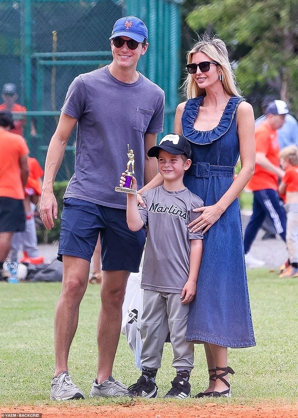 Ivanka Trump and Jared Kushner attended their six-year-old son Theodore's tee-ball game in Miami on Sunday