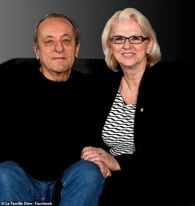 Cancer sadly look another one of Celine's family members - her brother-in-law - eight months later. Her sister Liette's husband, Guy Poirier (seen with Liette), passed away in August 2016, after cancer spread to his 'lung, brain, and bones'
