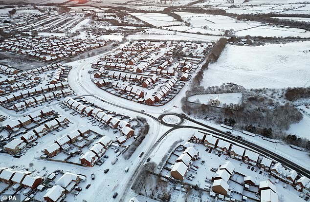 Overnight snow in Consett, County Durham. Parts of the UK are being hit by freezing conditions with the UK Health Security Agency (UKHSA) issuing a Level 3 cold weather alert covering England until Monday and the Met Office issuing several yellow weather warnings for snow and ice in parts of the UK over the coming days