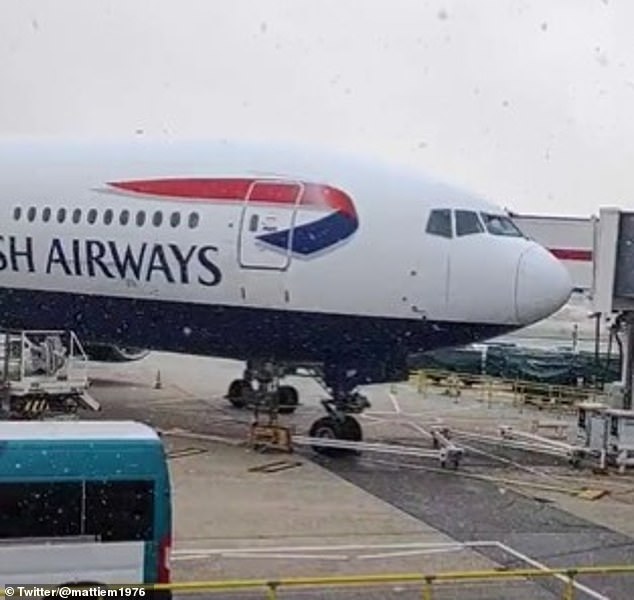 Snow fell in the south of England this morning after temperatures plummeted to -9C in parts of the country - as the Troll of Trondheim tightened its icy grip. Videos posted on Twitter showed snow falling in parts of West Sussex, including in Crawley and at Gatwick Airport