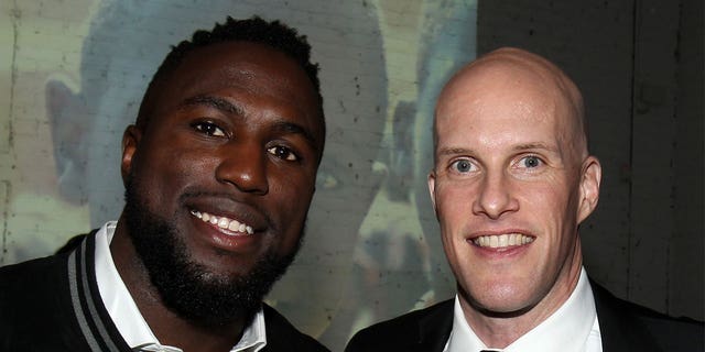 Soccer player Jozy Altidore (L) and journalist Grant Wahl attend the 2017 St. Luke Foundation for Haiti Benefit hosted by Kenneth Cole at the Garage on January 10, 2017 in New York City.