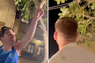 Grealish in hysterics as England pal Shaw POOED ON by bird while eating meal