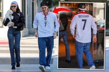 Brooklyn Beckham spotted wearing dad David's England No7 footie shirt