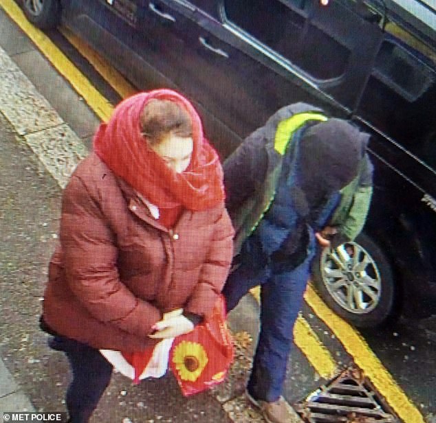 Police released this picture of Marten and Gordon outside East Ham station at around 11.45am on Saturday January 7