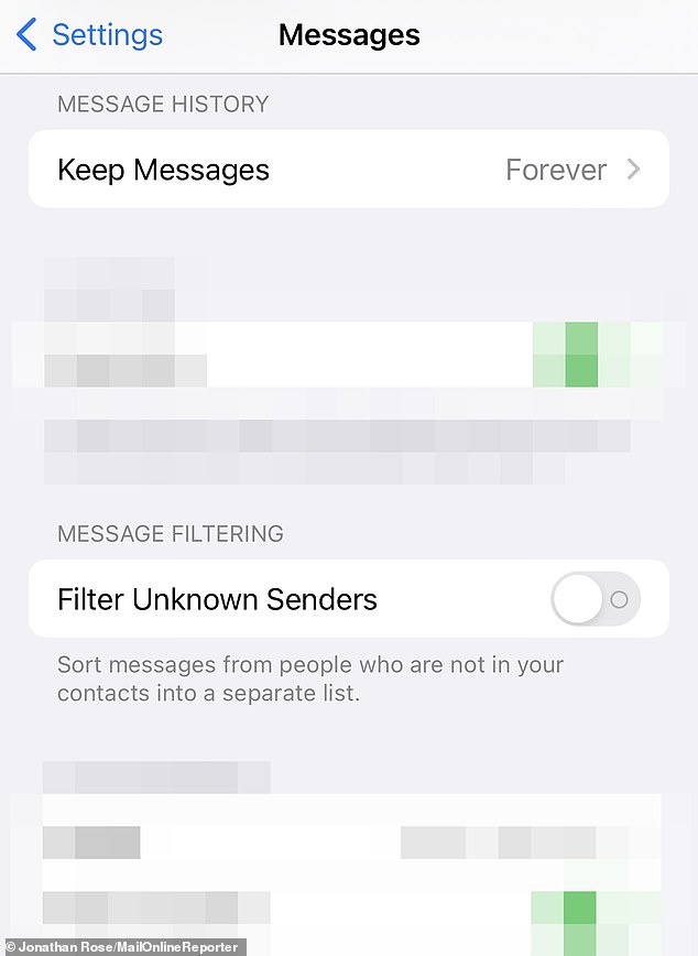 With iMessage, you can filter messages from unknown senders, and you won't get notifications from them