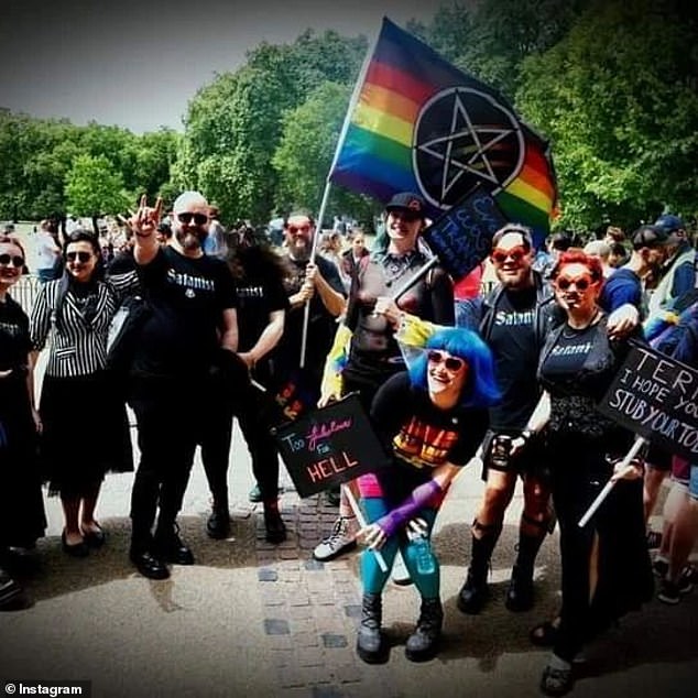 Soaring numbers of young people are joining Satanic groups in Britain after becoming disillusioned with 'outdated' religions. Above: Members of Satanic group the Global Order of Satan UK
