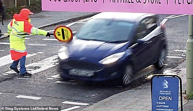 The crossing has a poor reputation and similar incidents have been caught on CCTV there