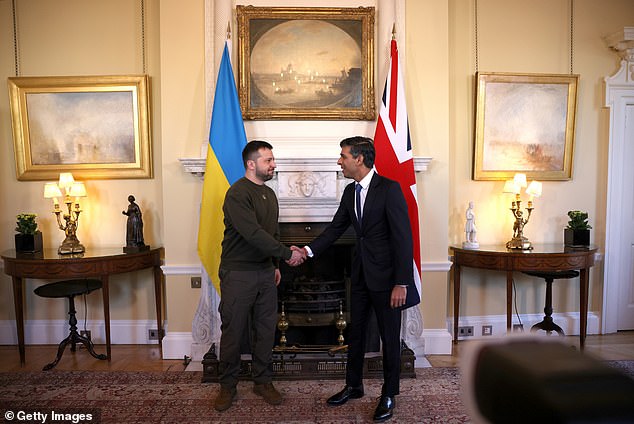 Volodymyr Zelensky hailed Britain's 'big support' for Ukraine today as he held talks with Rishi Sunak in Downing Street