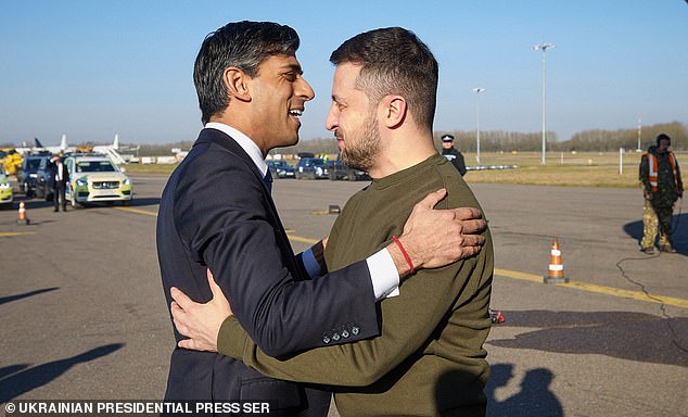 Prime Minister Rishi Sunak welcomed Ukrainian President Zelensky to the UK at Stansted Airport on February 8
