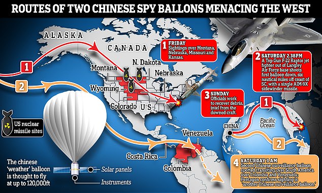 China 's suspected 'spy balloon' that unnerved millions of Americans across the country last week is seemingly part of a larger global surveillance plot by Beijing 's authoritarian government, a new report claimed on Wednesday