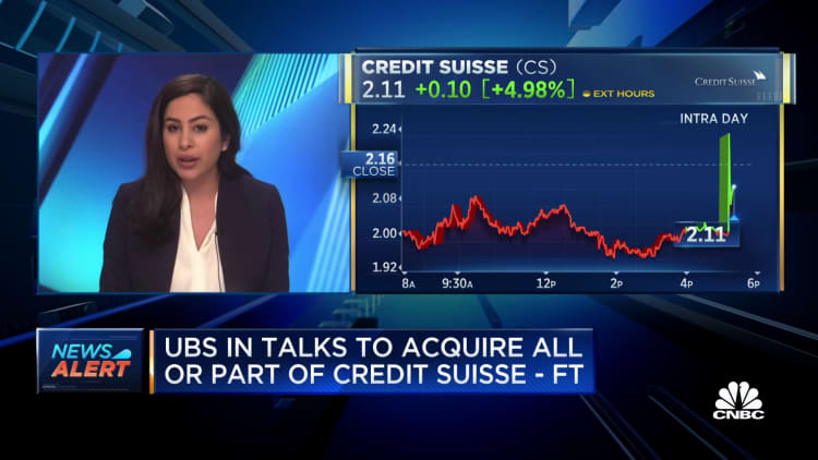 UBS in talks to acquire all or part of Credit Suisse