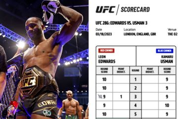 UFC 286 scorecards revealed as Edwards beats Usman despite point deduction