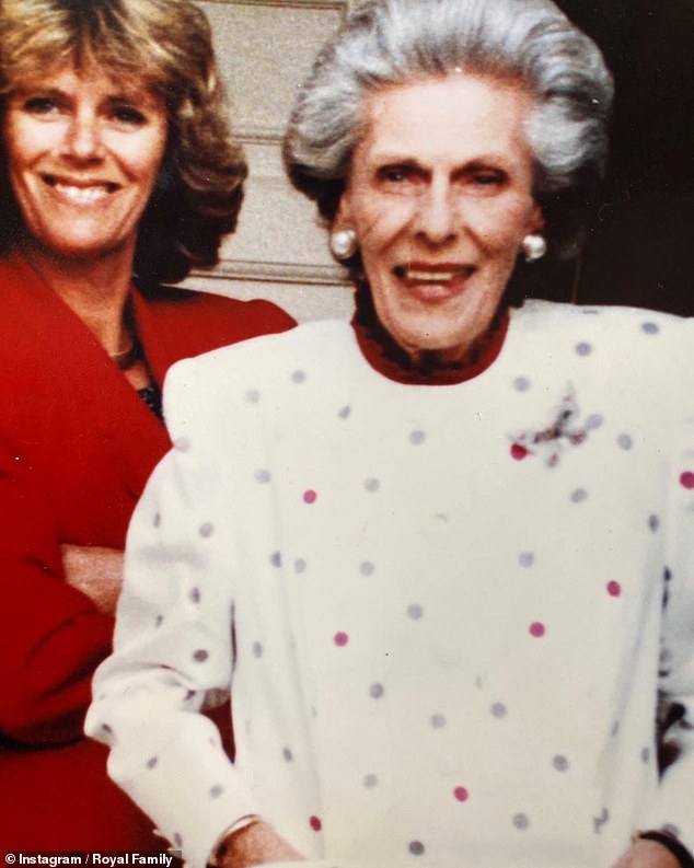 The Queen Consort shared this image of herself and her mother Rosalind - who passed away at the age of 72 in 1994 - to mark Mothering Sunday