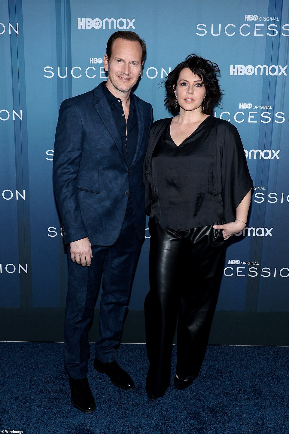 Night out! Patrick Wilson looked smart in a blue suit as he posed with his wife Dagmara Dominczyk