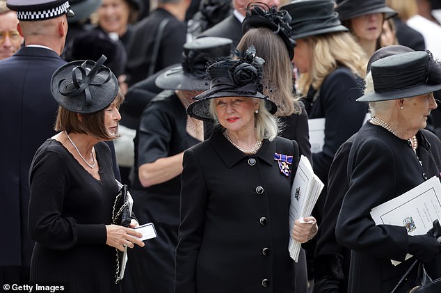 Angela Kelly leaves Westminster Abbey during the State Funeral of Queen Elizabeth II on September 19, last year