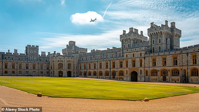 'She's been told she will soon have to move out. It's a nice little place on the Windsor Estate and it was convenient for seeing her grandson, who was at college nearby,' a source said. Pictured: Windsor Castle's inner courtyard
