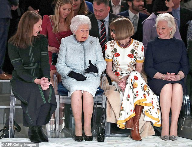 Angela Kelly right, the Queen's (in light blue) dresser and confidante for more than 20 years, fears she may have to leave her grace-and-favour home