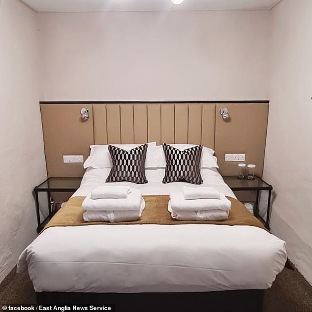 Finance worker James Hemming, 43, who has a 12-year-old daughter and ten-year-old son, and also lives behind the venue said he had high hopes that the holiday let business would be ‘a bit like a hotel’ when it opened. One of the bedrooms is pictured above