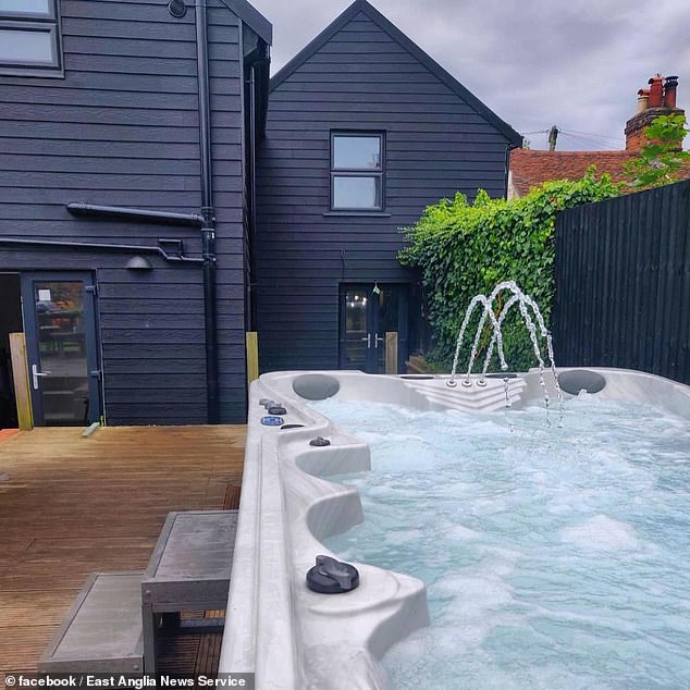 Local residents said they were kept awake by loud music, shouting, swearing and guests socialising in a hot tub (pictured) at the Essex Stays retreat