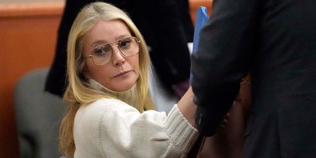 Gwyneth Paltrow wore a cream sweater and glasses for first court appearance Tuesday related to 2016 ski incident.