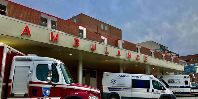 Ambulances outside University of Maryland St. Joseph Medical Center in Towson, Maryland, on Jan. 7, 2022. Tens of thousands of ambulances today respond to tens of millions of emergency calls in America each year.