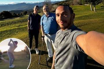 Hamilton takes break from F1 woes as he heads to golf course with pal Norris